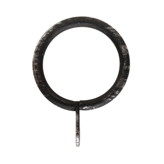 RING M/ØYE 25/33 SORT/SØLV 10 STK