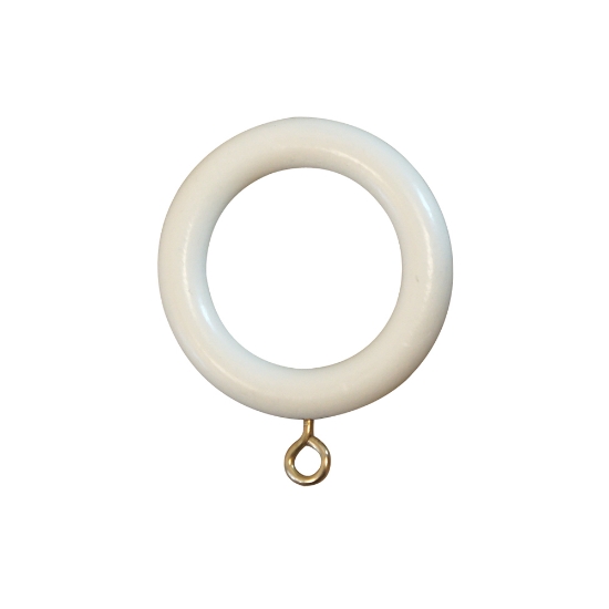 TRERING TIL 28MM M/ØYE HVIT 10 STK