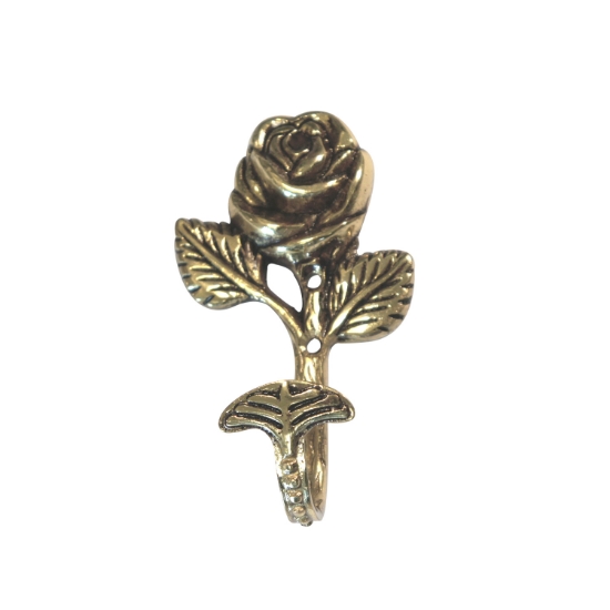 MESSINGKROK ROSE 10CM ANTIKK MESS. 1 STK